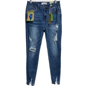 NWT Wax Jean High Rise Distressed Push Up Skinny Leg 11